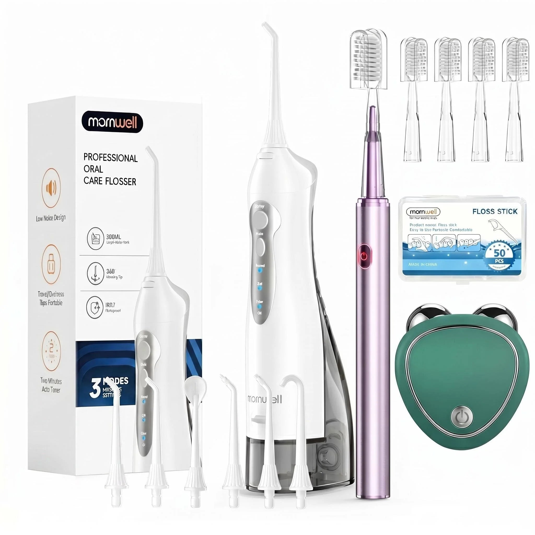 Mornwell Water Flosser Electric Toothbrush Oral Care Kit - 33