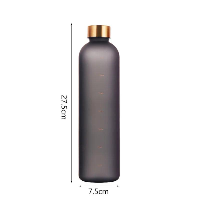 1L Motivational Water Bottle with Time Marker Leakproof Fitness Flask - 19