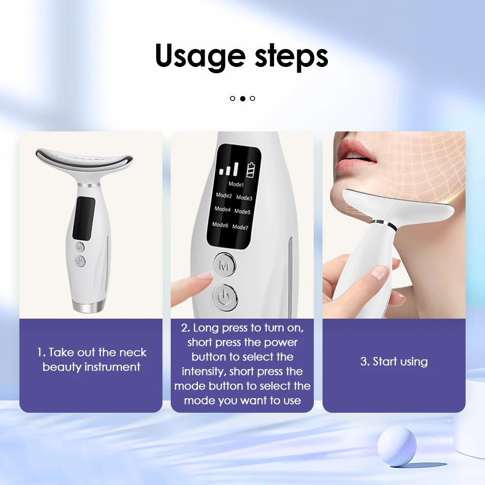 LED Neck Beauty Instrument Face Lifting Massager - 12