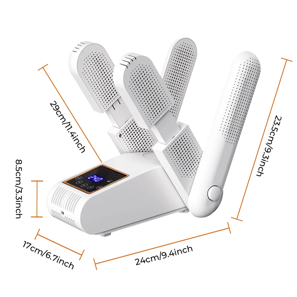 Dual V Portable Electric Shoe Dryer Boot Heater with Smart LED Timer