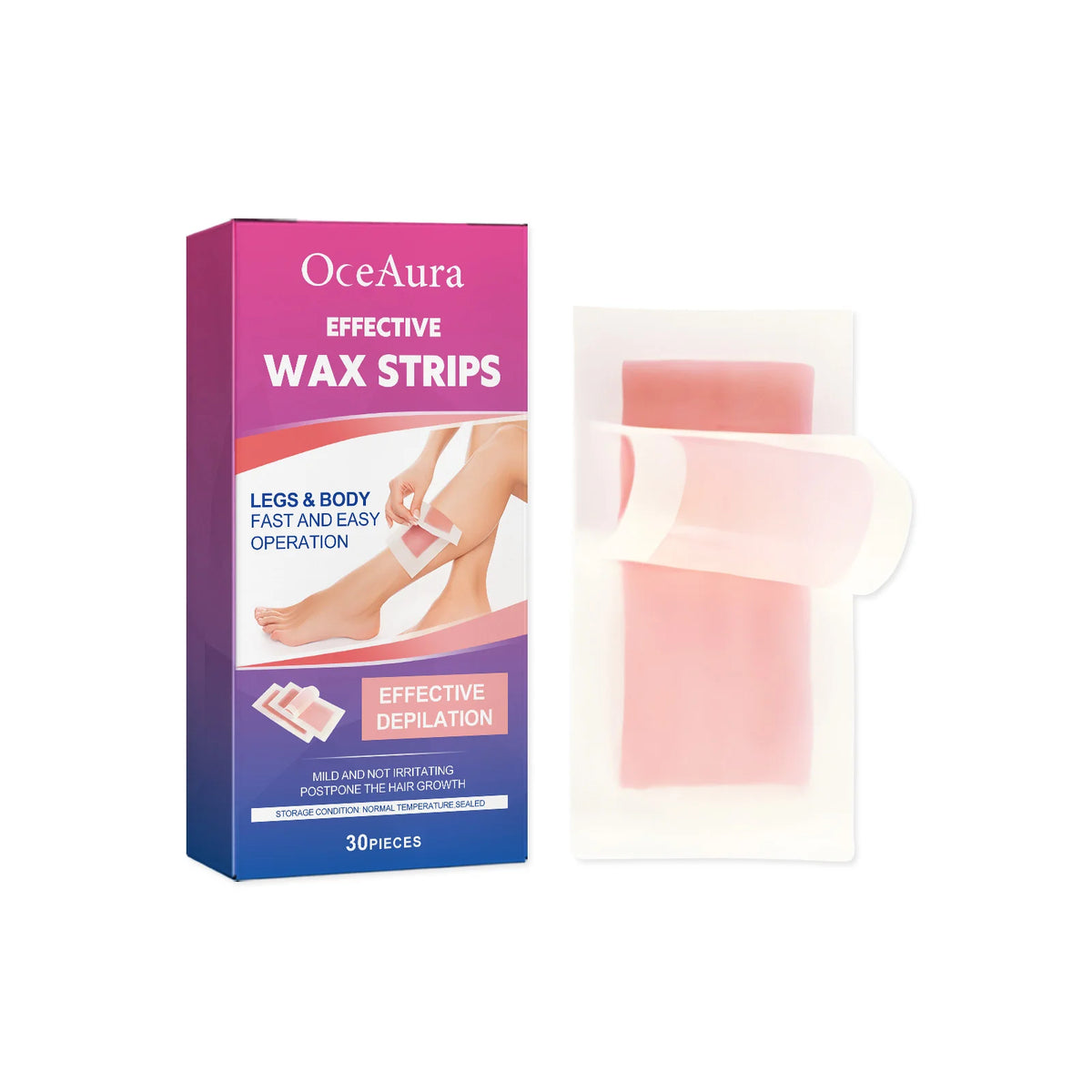 OceAura Full Body Depilatory Wax Strips for Smooth Hair Removal