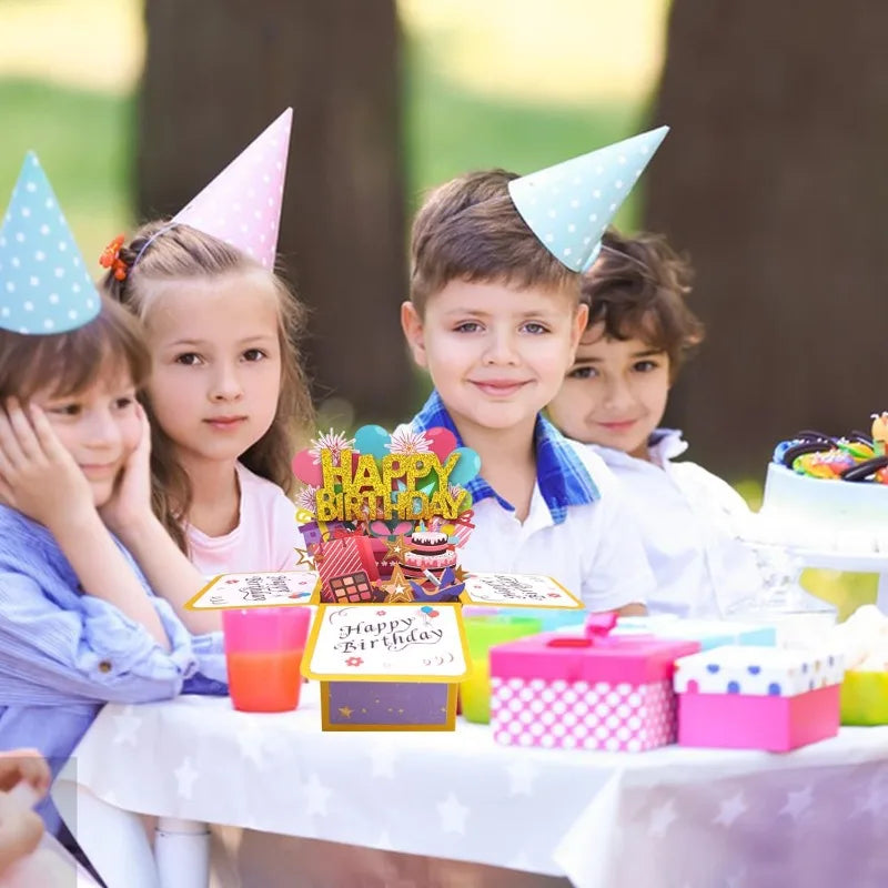 3D Pop Up Birthday Greeting Card Gift Box with Envelope for All Ages - 3