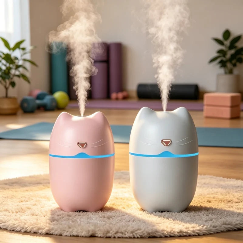 Portable Mini USB Humidifier Desktop Cool Mist Air Purifier with Light