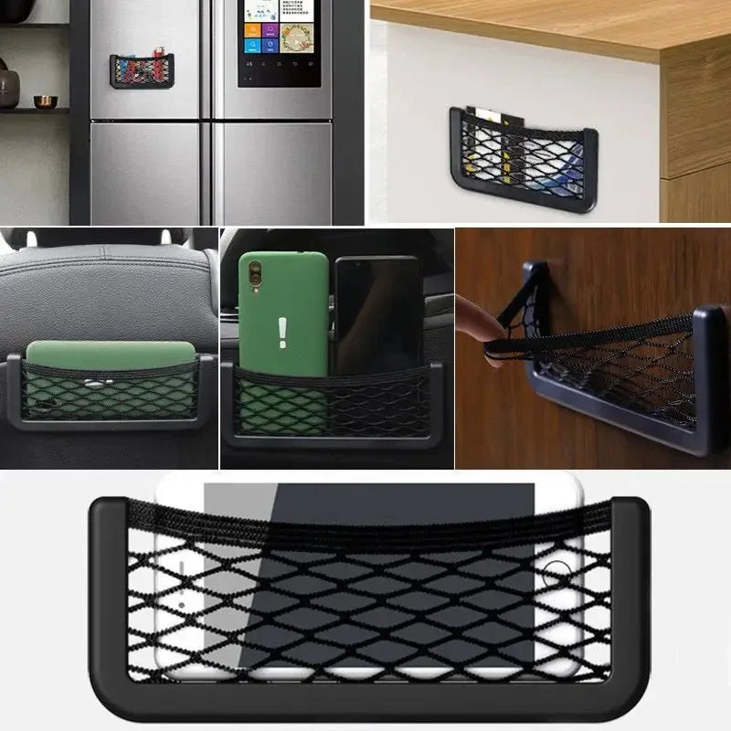 Car Mesh Pocket Organizer In-Car Storage Net for Phone and Sundries