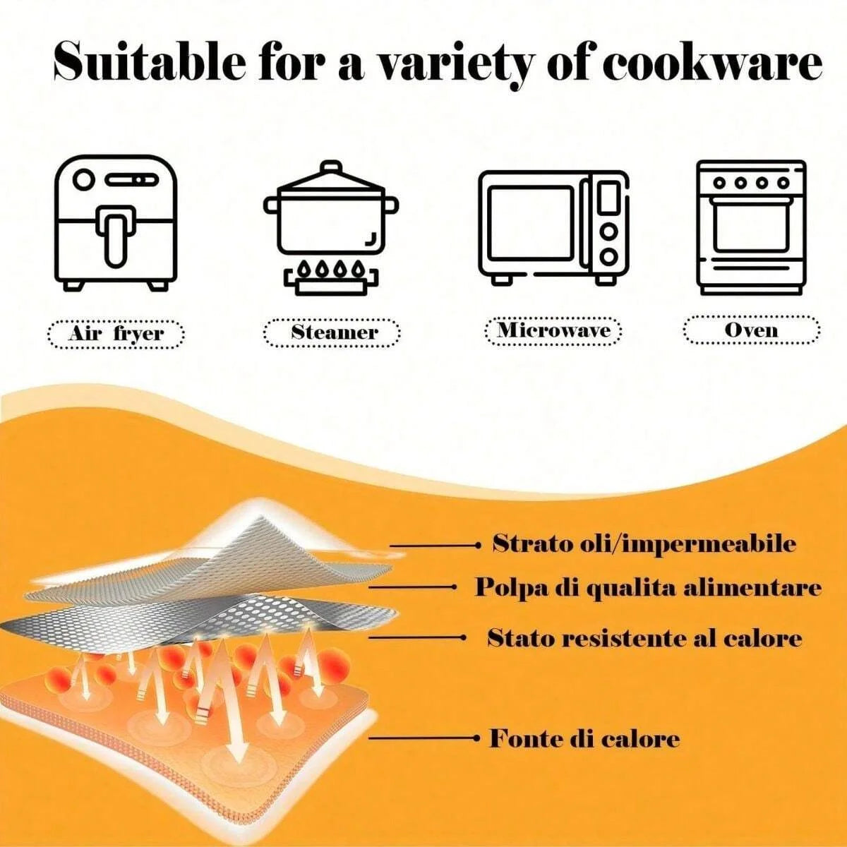 Disposable Air Fryer Parchment Paper Liners Non-Stick Baking Sheets - 13