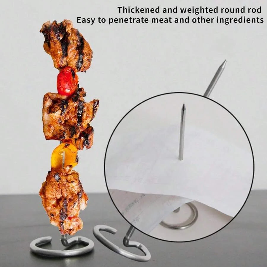 Stainless Steel Kabob Skewers Reusable BBQ Grilling Sticks Set