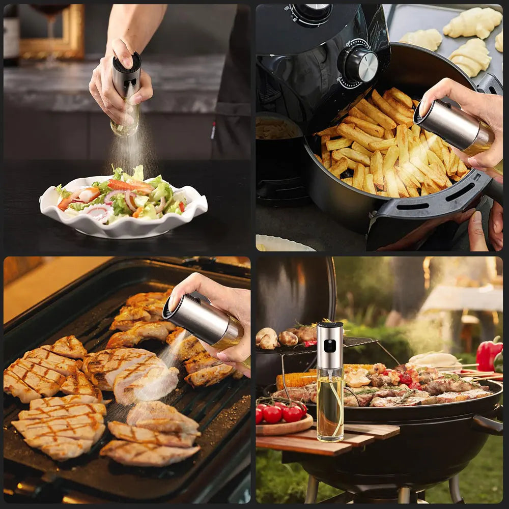 3 Pack Glass Oil Sprayer Bottle for Cooking BBQ and Air Fryer Baking
