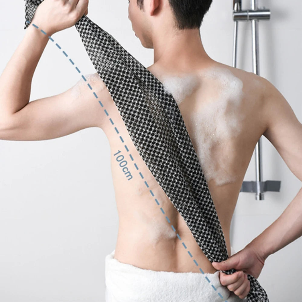Extra Long Exfoliating Shower Towel Body Scrubber Bath Washcloth 100cm - 6