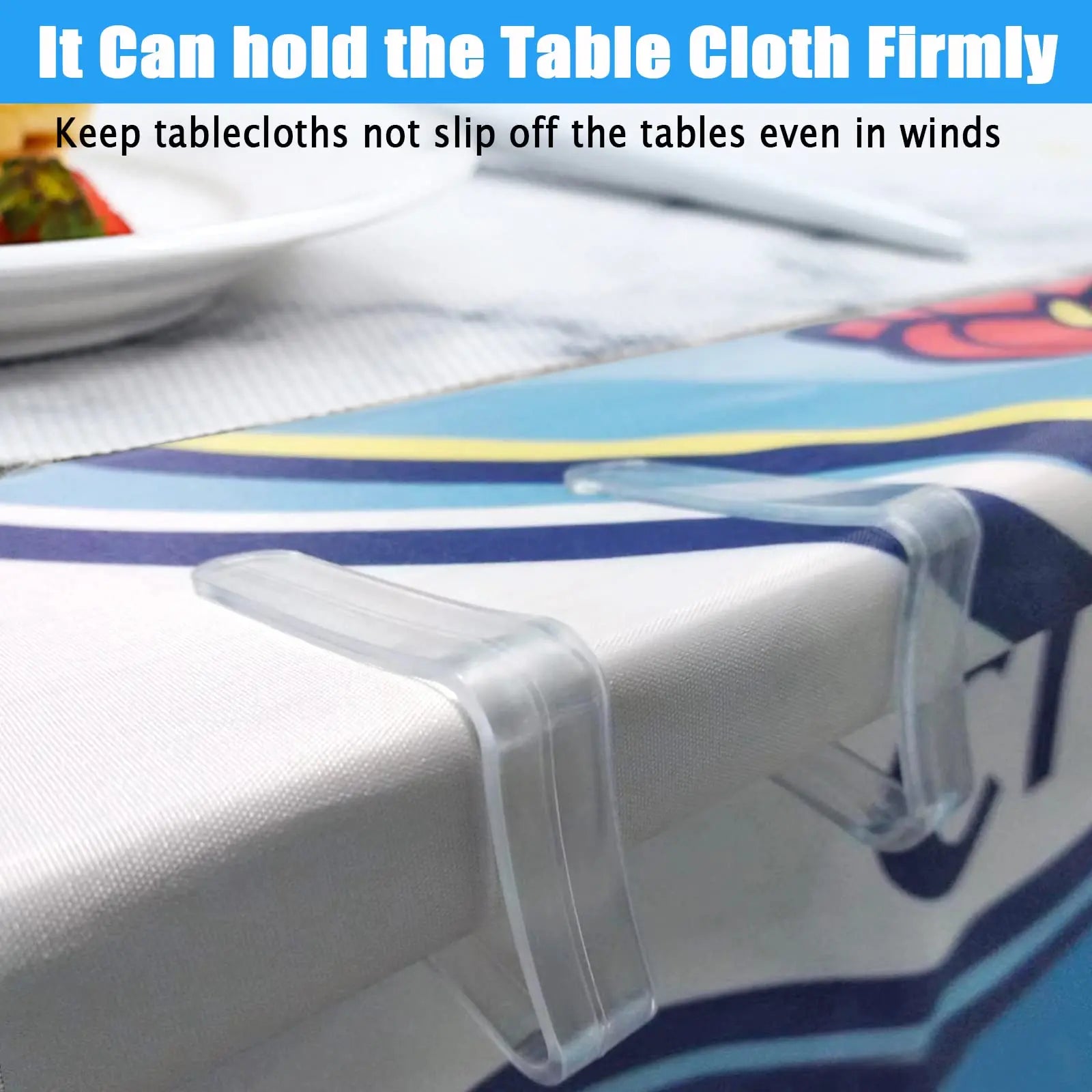 Clear Tablecloth Clips Anti Slip Table Cover Holder Set 6 12 24 Pack - 2