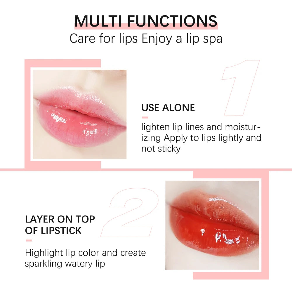 Lakerain Crystal Jelly Moisturizing Lip Oil Gloss Tinted Plumper - 5