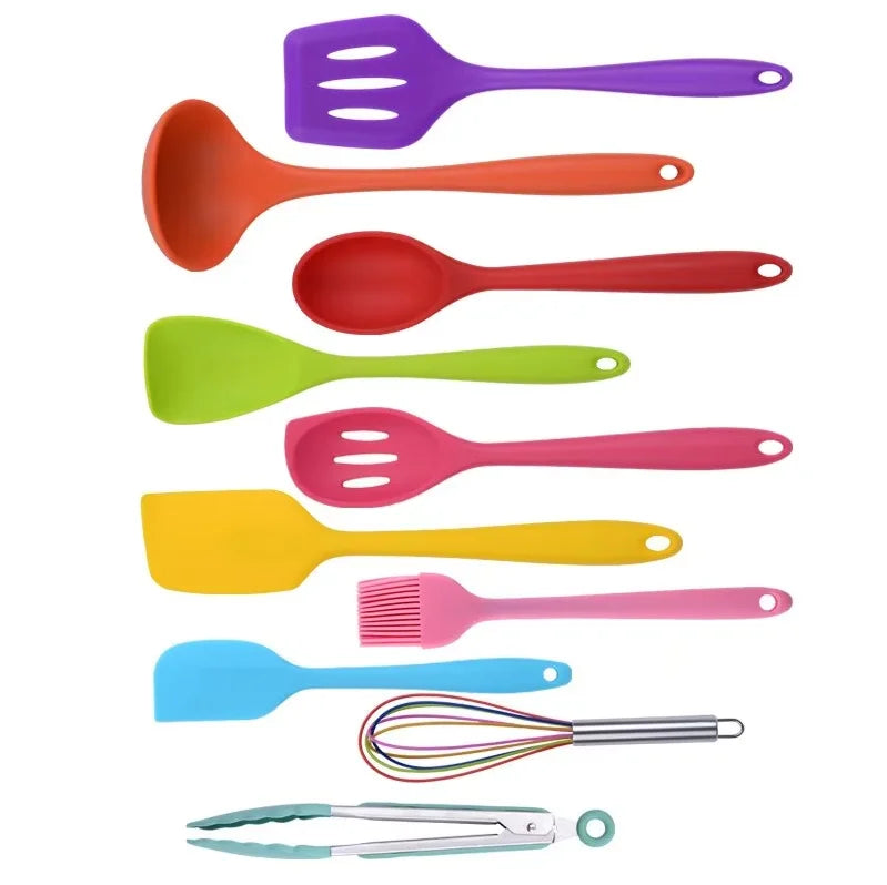 10 Piece Silicone Kitchen Utensil Set Nonstick Heat Resistant Cookware