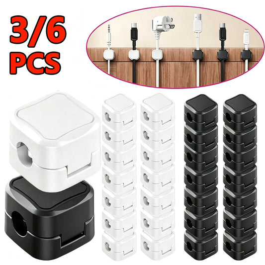 Magnetic Cable Clips Adhesive Cord Organizer Desk Wire Management Holder