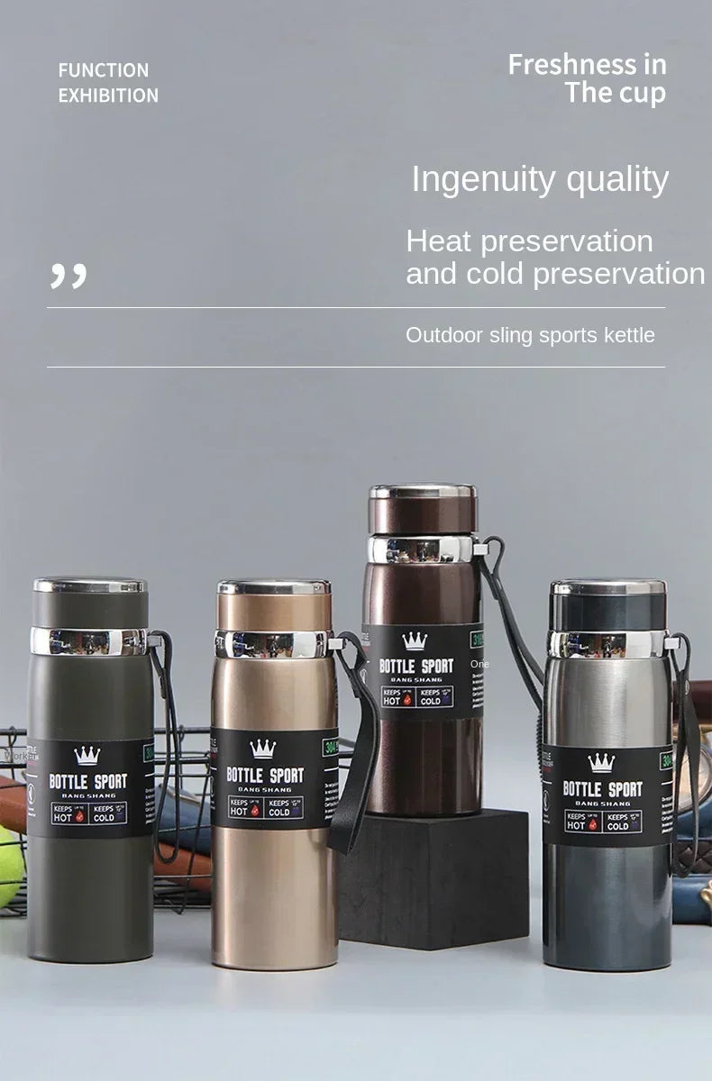 1L Stainless Steel Thermal Water Bottle Vacuum Insulated Travel Flask