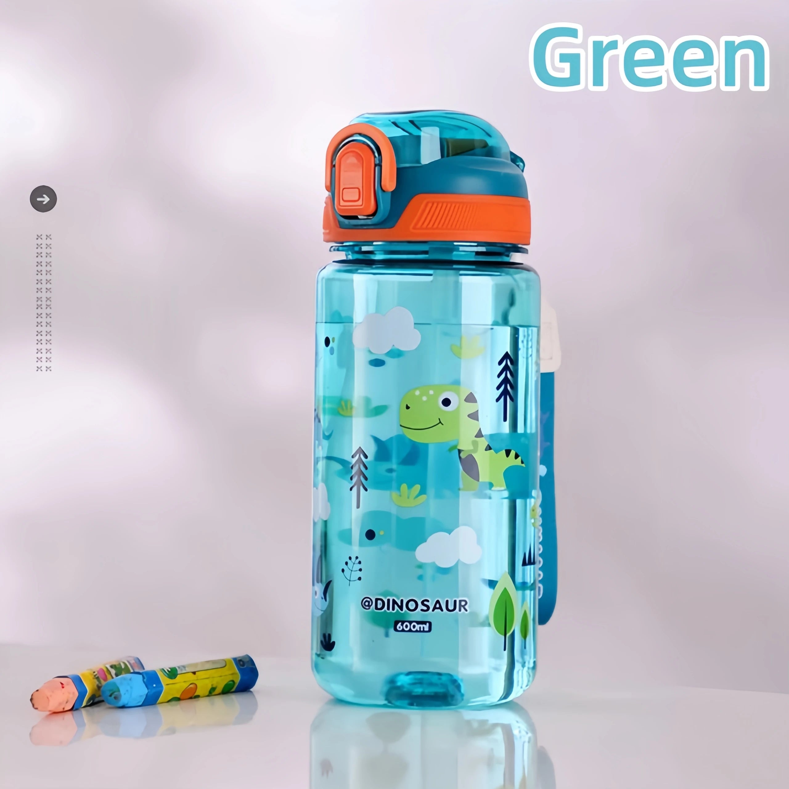 600ml Dinosaur Kids Water Bottle Leakproof Sippy Cup with Straw - 19