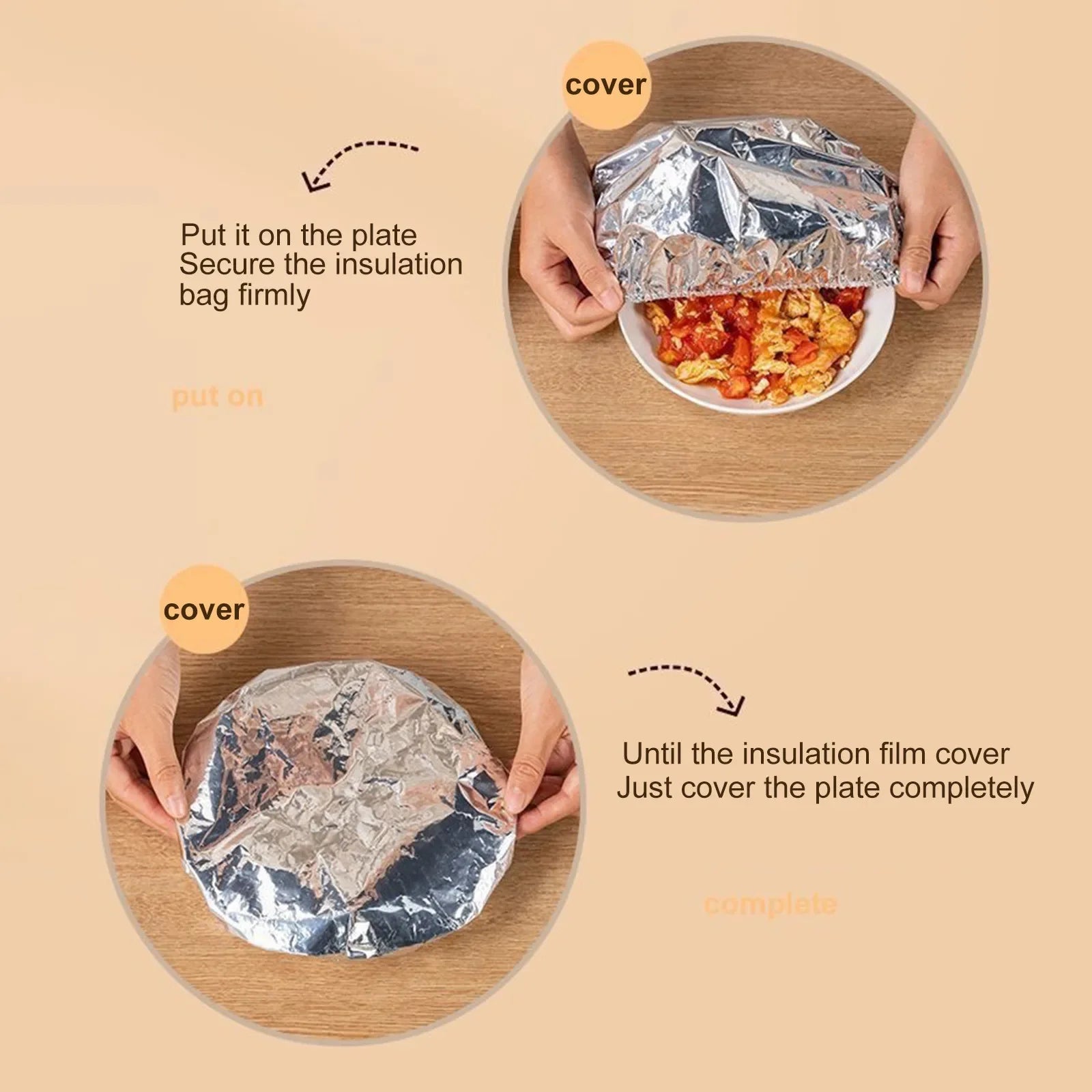 Reusable Aluminum Foil Food Covers Thermal Insulated Bowl Lid Set - 14