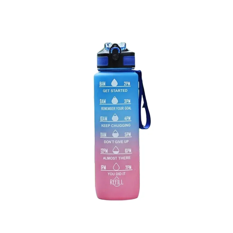 1000ml Gradient Sports Water Bottle Large Capacity Straw Gym Cup - 13