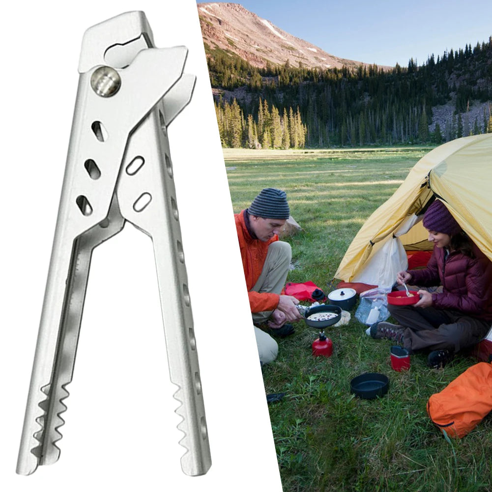 Portable Camping Pot Gripper Anti Scald Pan Clip Handle for Outdoor - 10