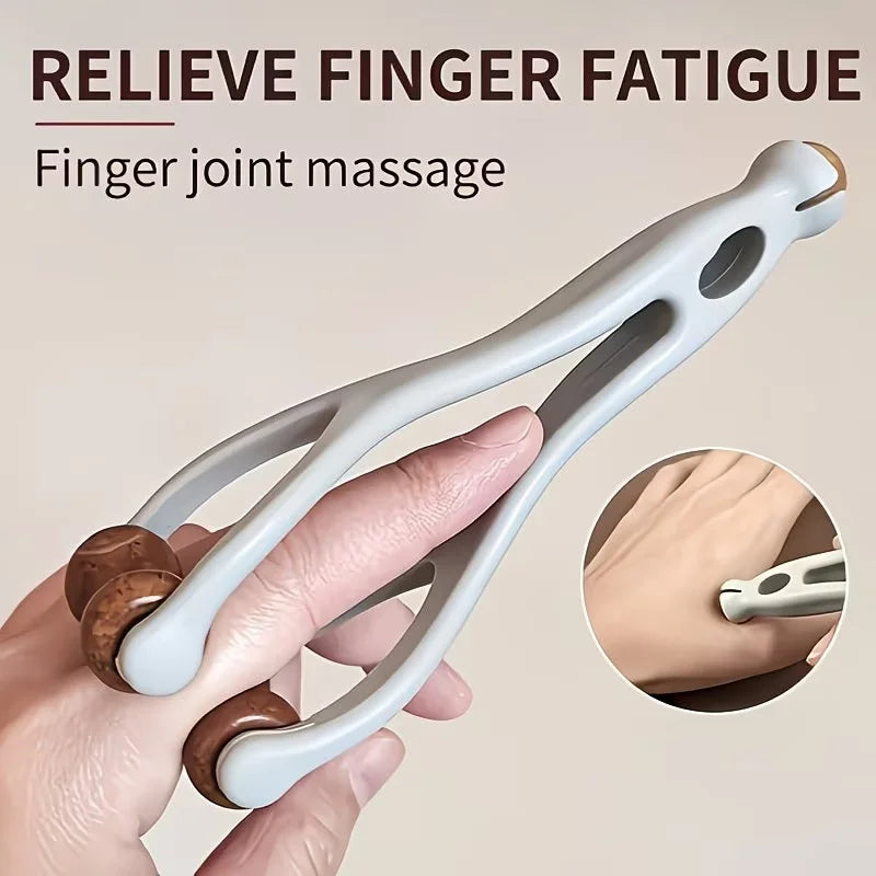 Wood Finger Massage Roller Hand Acupressure Stick Relief Tool - 6