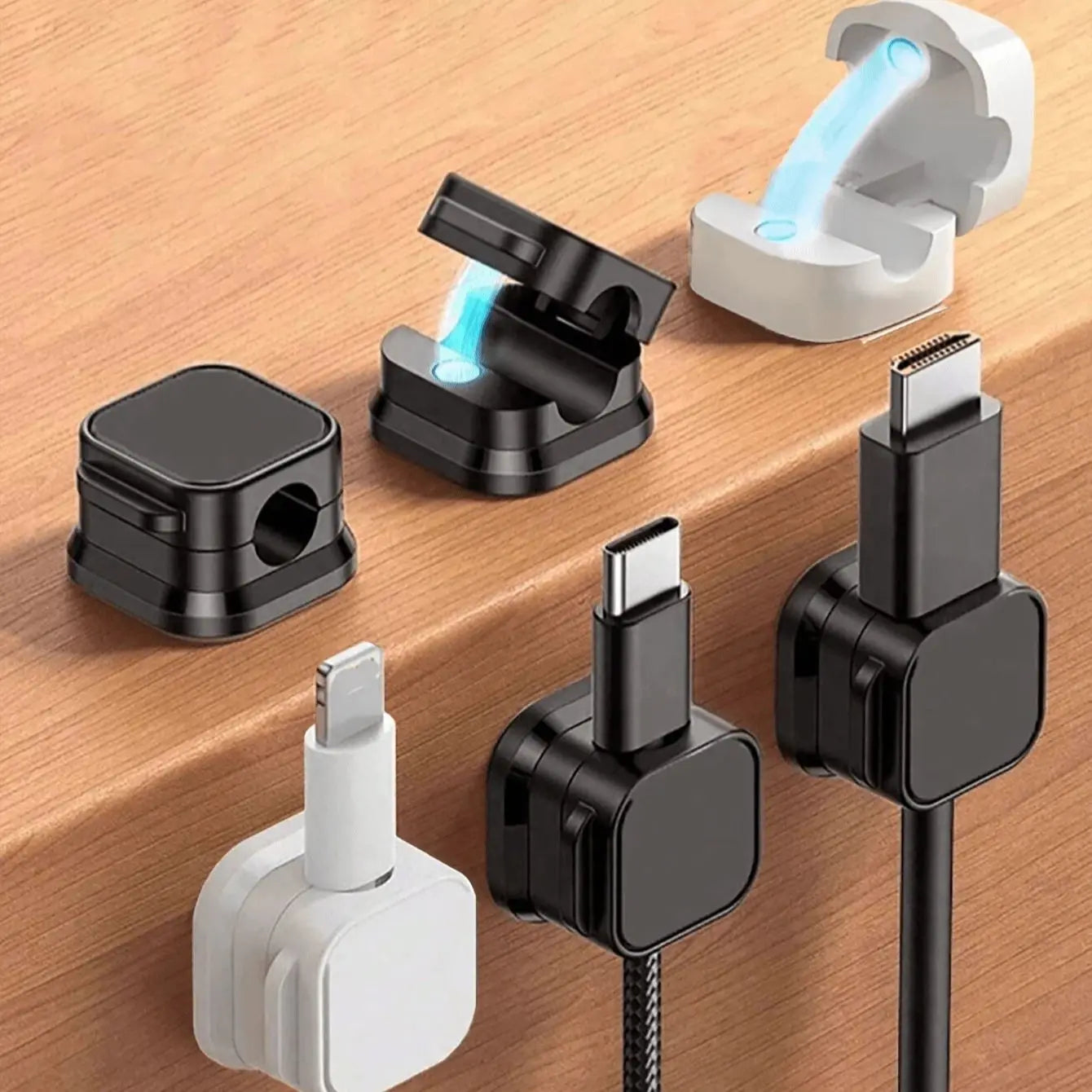 Magnetic Cable Clips Adhesive Cord Organizer Desk Wire Management Holder - 7