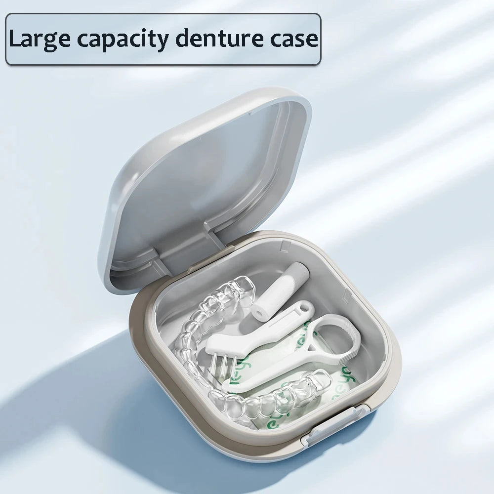 Orthodontic Retainer Case Portable Denture Storage Box - 3