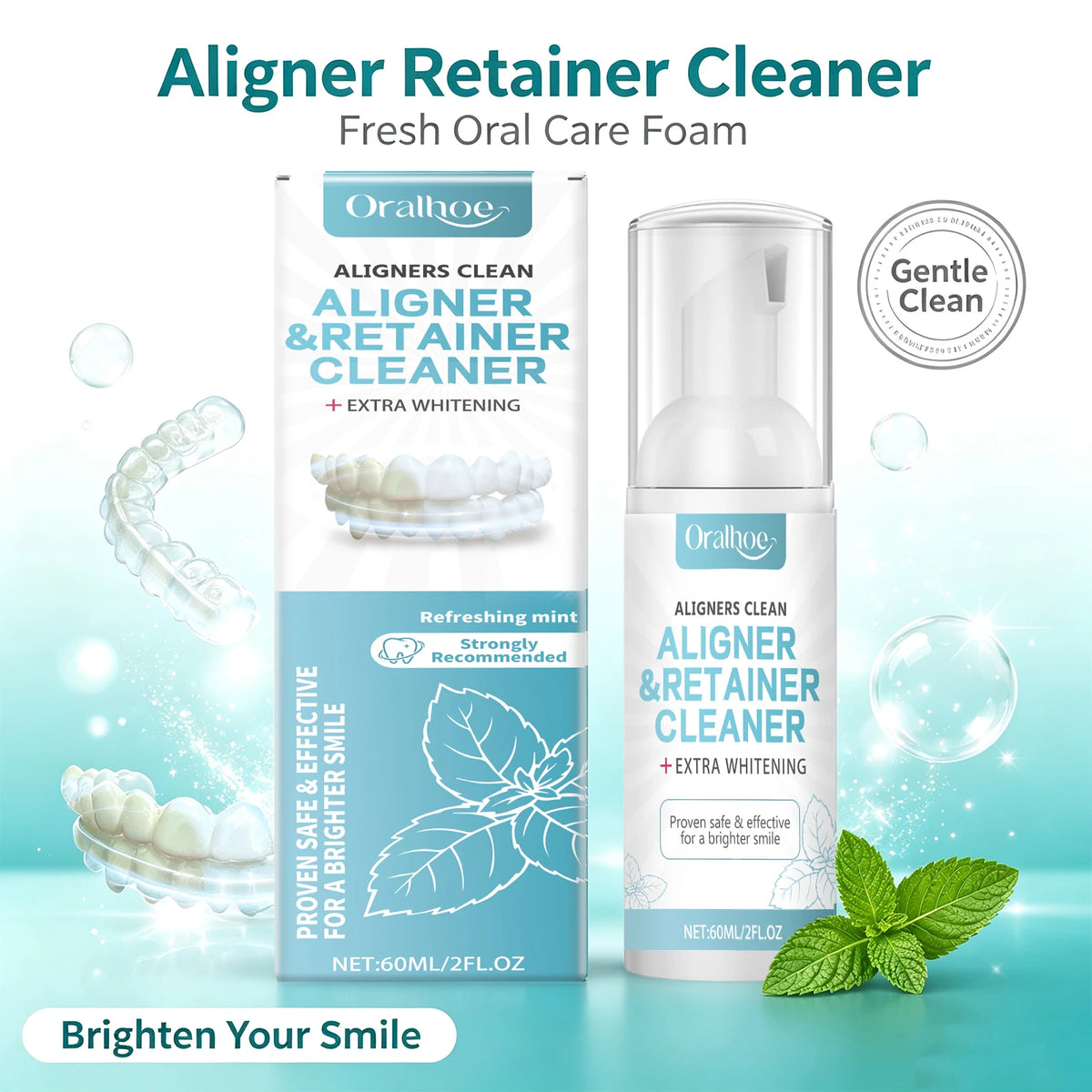 Aligner & Retainer Cleaner Foam Mousse for Braces