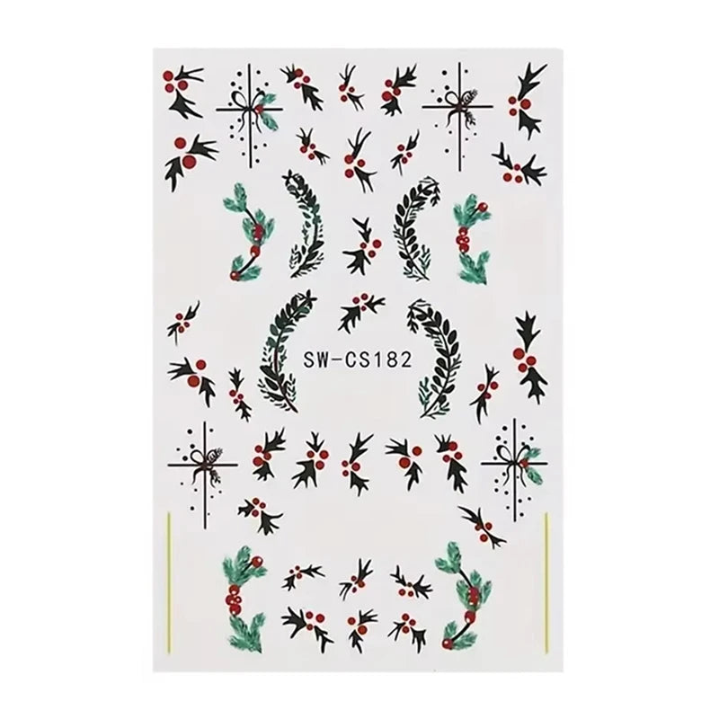 Christmas Nail Stickers Cartoon Snowman Decals Manicure Art - 10