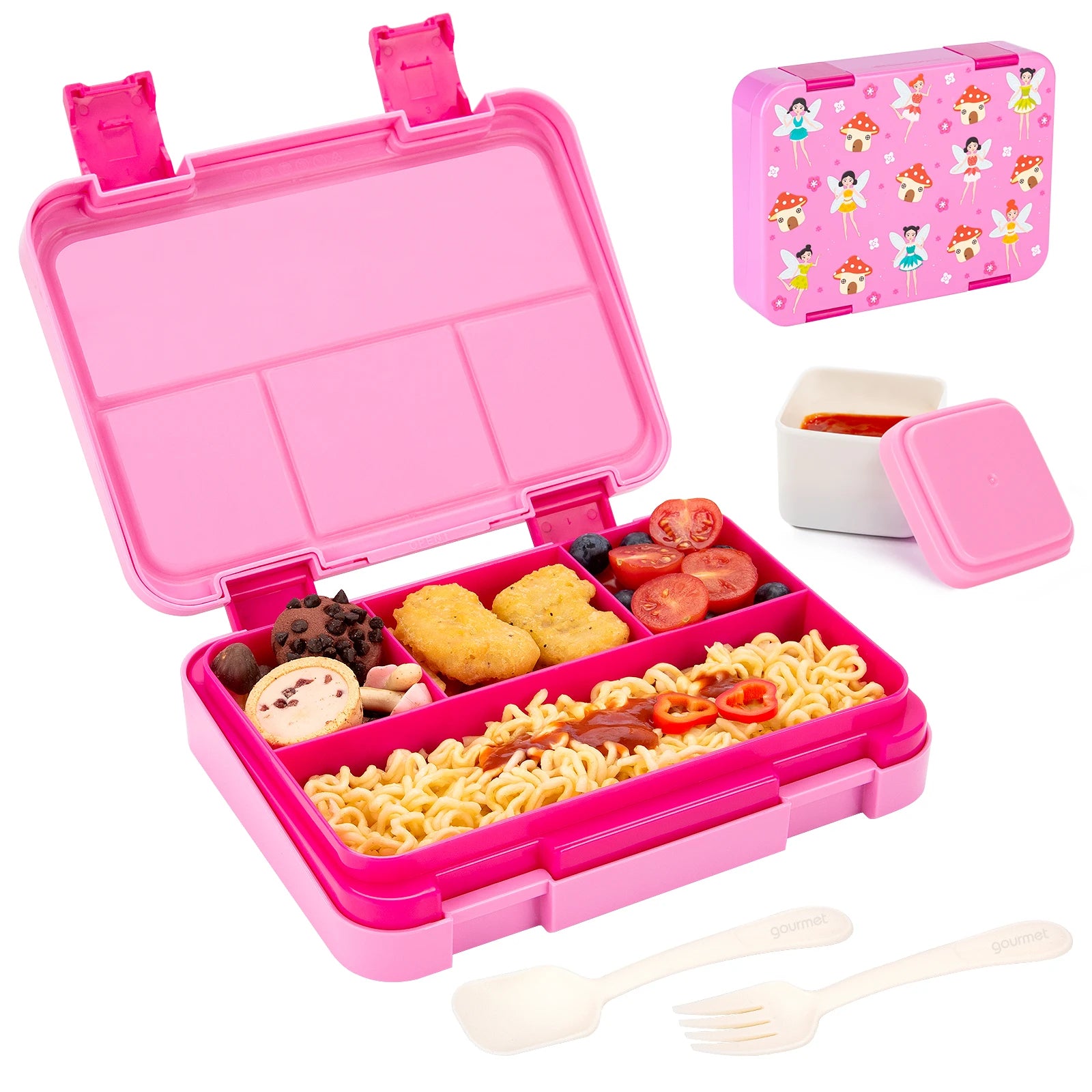 Kids Bento Box Divided Lunch Container Leakproof School Food Box 1180ml