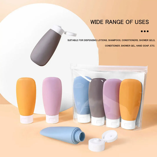 4-Piece Silicone Leak-Proof Travel Bottle Set for Toiletries Lotion