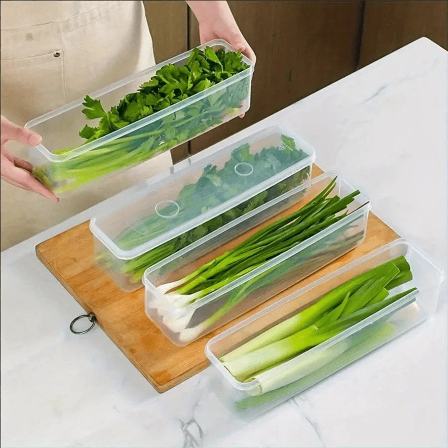 Clear Refrigerator Storage Box Food Keeper for Vegetables and Herbs - 1