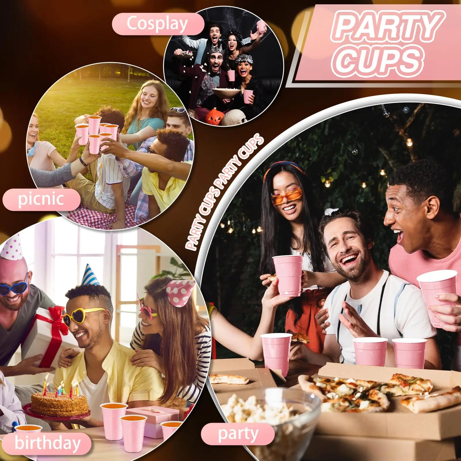 20-60Pc Disposable Plastic Party Shot Cups 2oz Small Drinking Tumblers - 5
