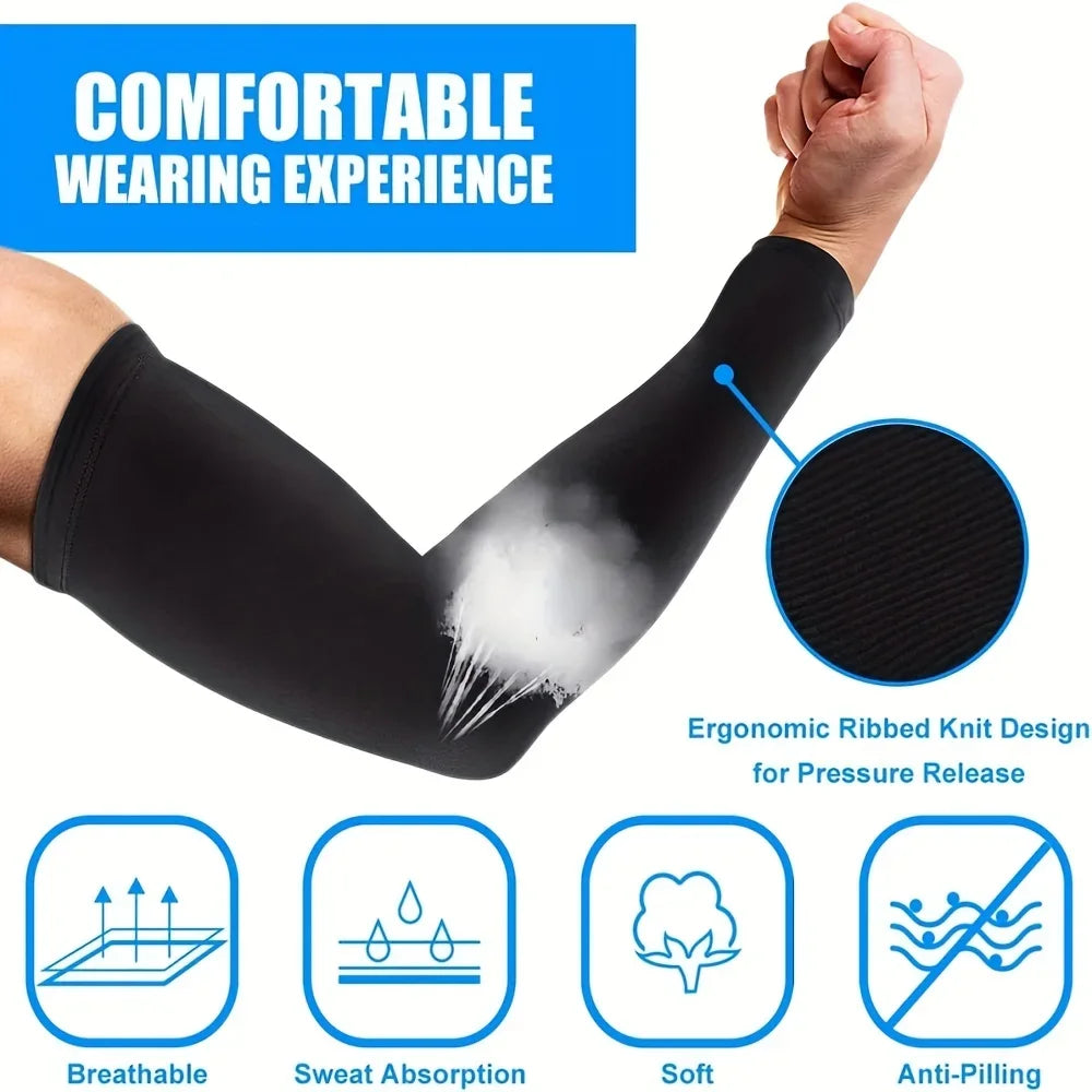 3 Pairs Cooling Arm Sleeves Breathable Sun Protection Cycling Covers - 3