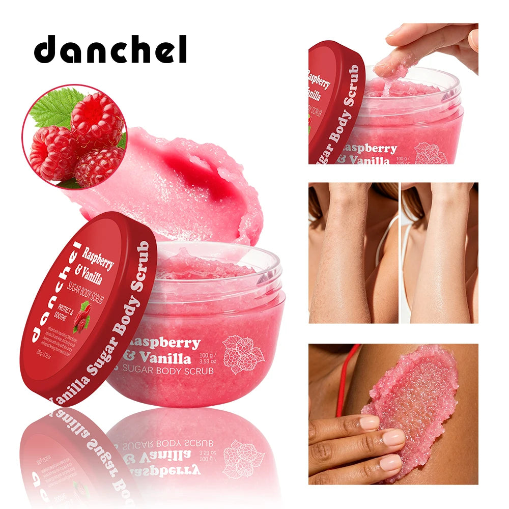 Raspberry Vanilla Sugar Body Scrub Exfoliating Moisturizer Skincare - 1