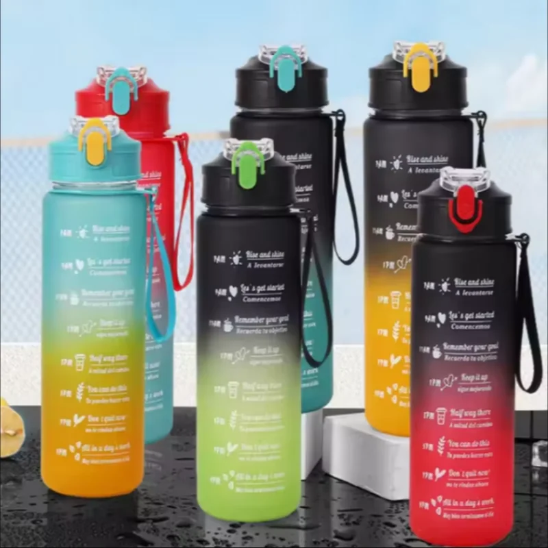 750ml Motivational Sports Water Bottle Leak Proof Fitness Hydration Cup