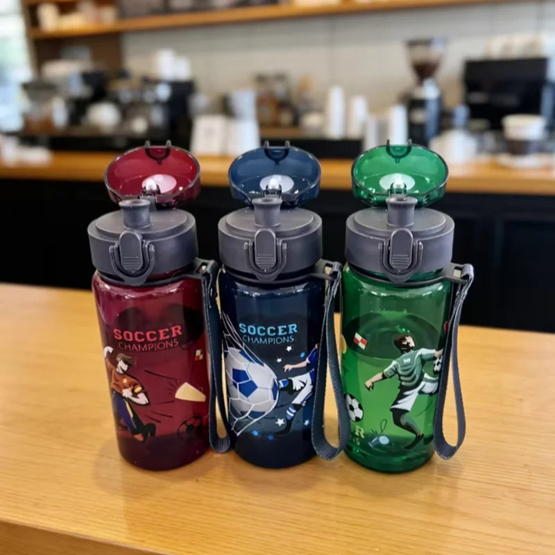 400ml Soccer Water Bottle Leak Proof Kids Sport Cup with Carry Strap - 10