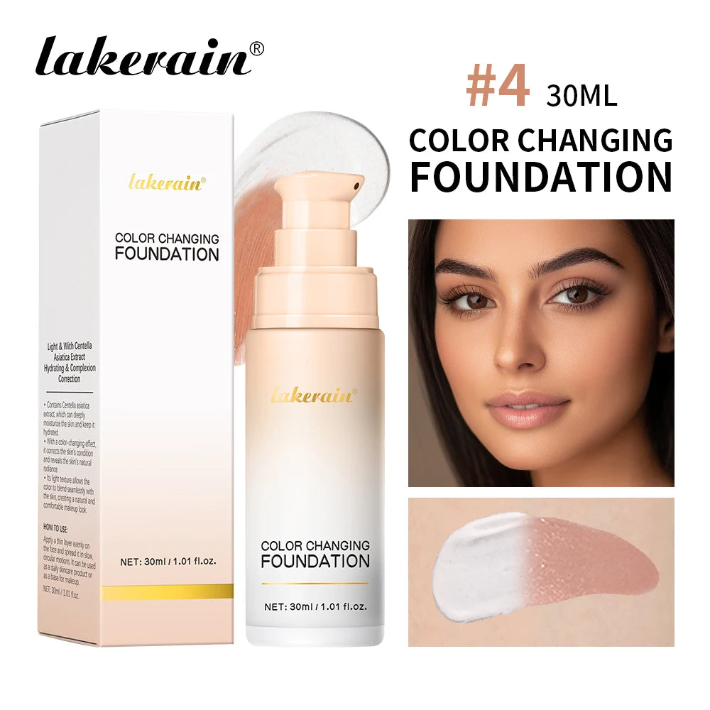 Lakerain Color Changing Liquid Foundation Moisturizing Base Makeup