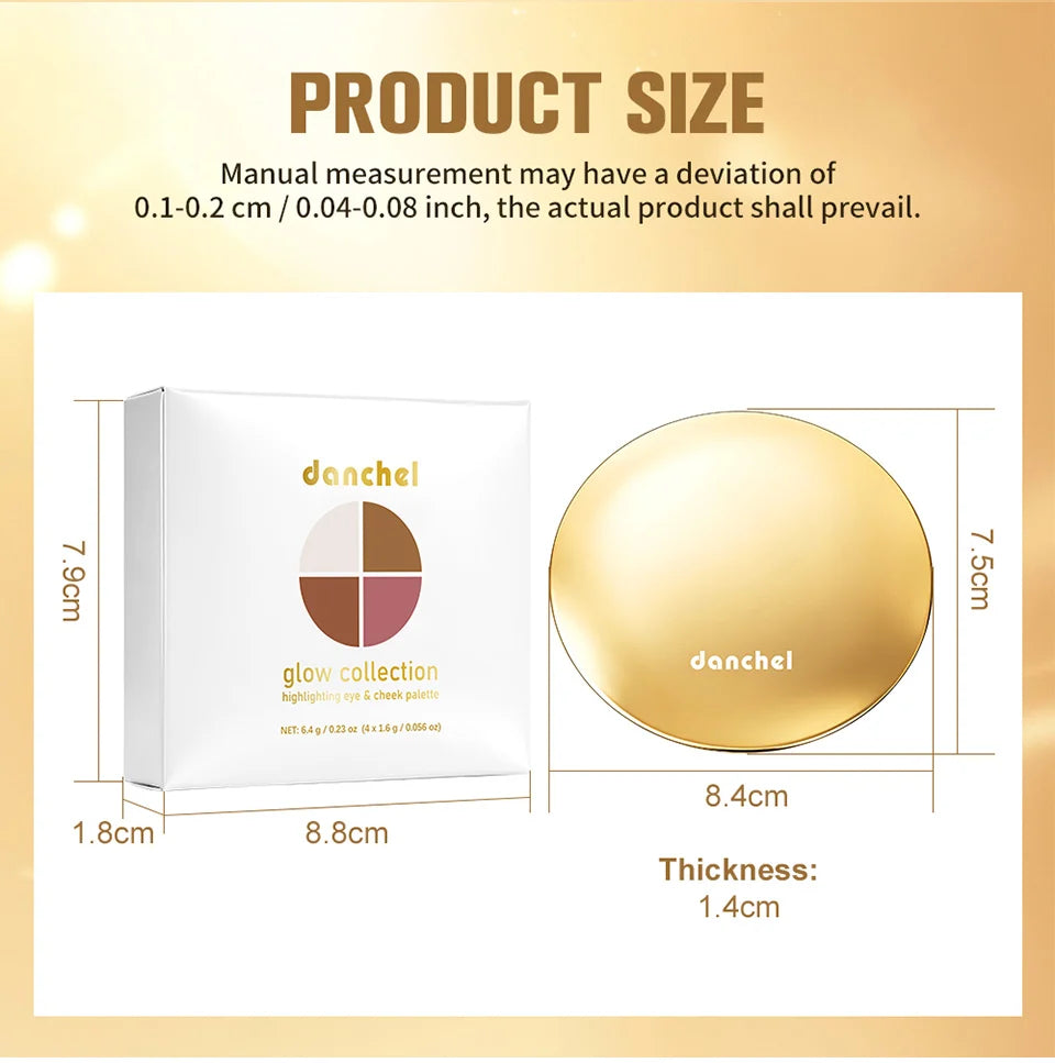 2-in-1 Highlighting Eye & Cheek Palette Shimmer Makeup Powder