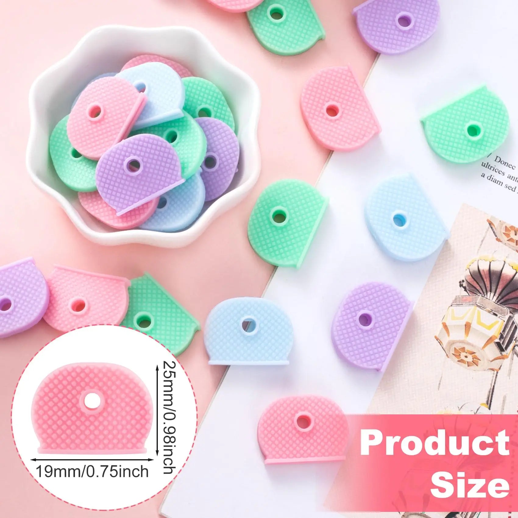 Silicone Key Covers Protective Cap Set for Keyring Identification - 3