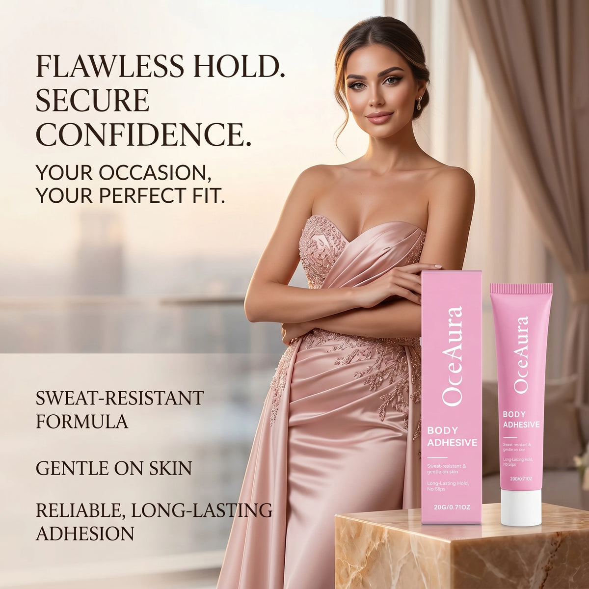 OceAura Body Adhesive for Clothing and Skin All-Day Wear