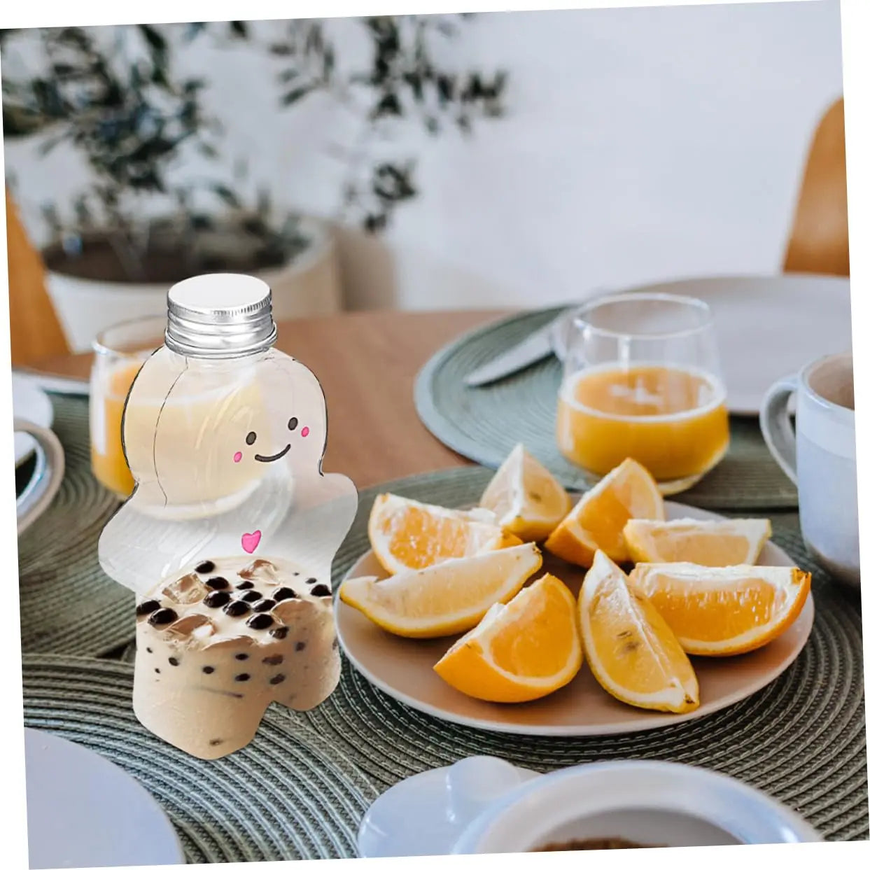 Christmas Gingerbread Man Water Bottle Portable Milk Tea Jar 2 4 Pack - 9