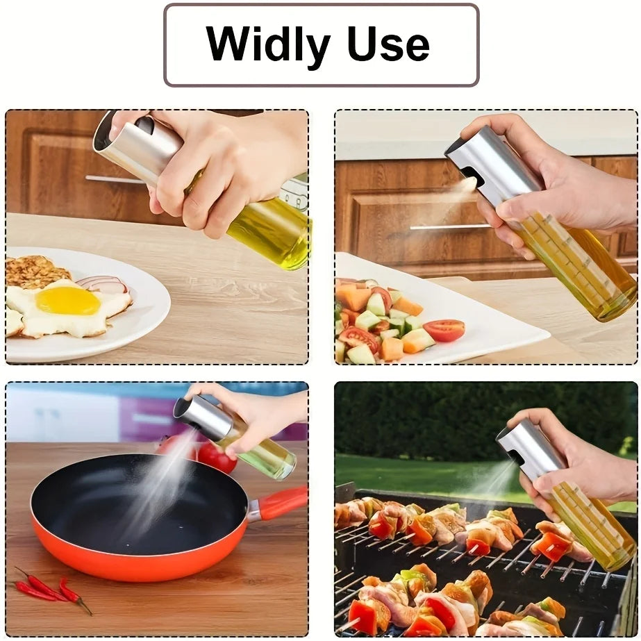 3 Pack Glass Oil Sprayer Bottle for Cooking BBQ and Air Fryer Baking - 9