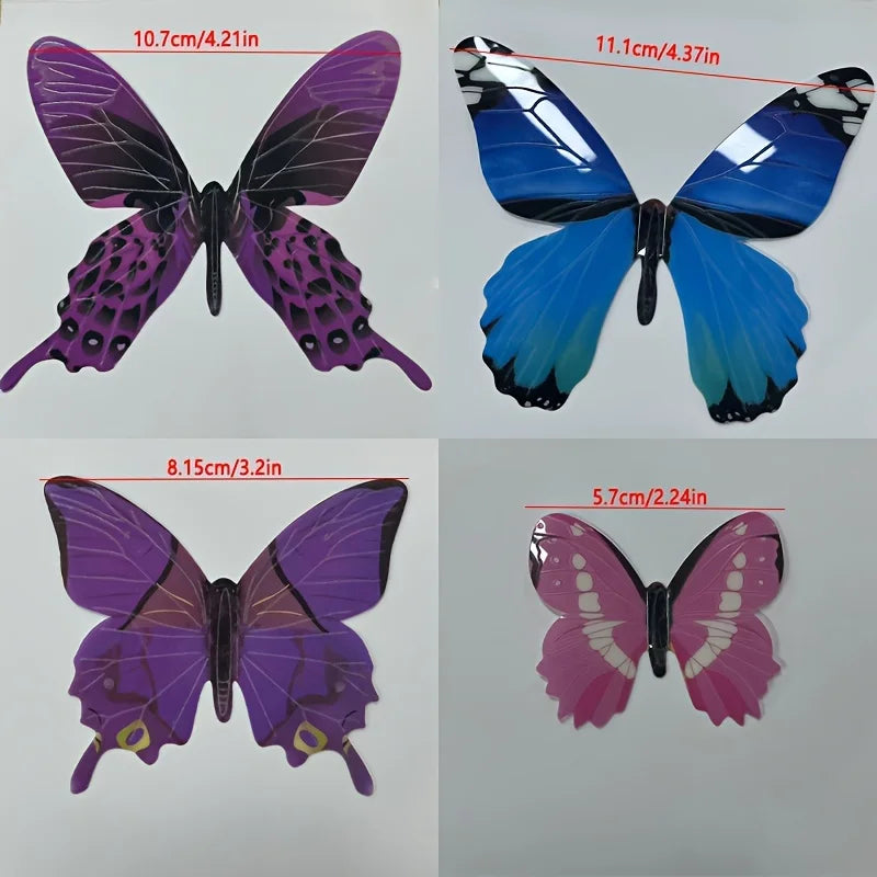 12PCS 3D Luminous Butterfly Wall Stickers Glow in the Dark Home Decor - 5