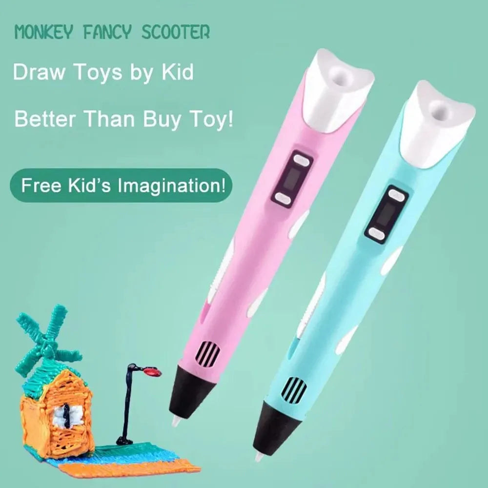 Kids 3D Printing Pen DIY Drawing Pen & Filament Toy