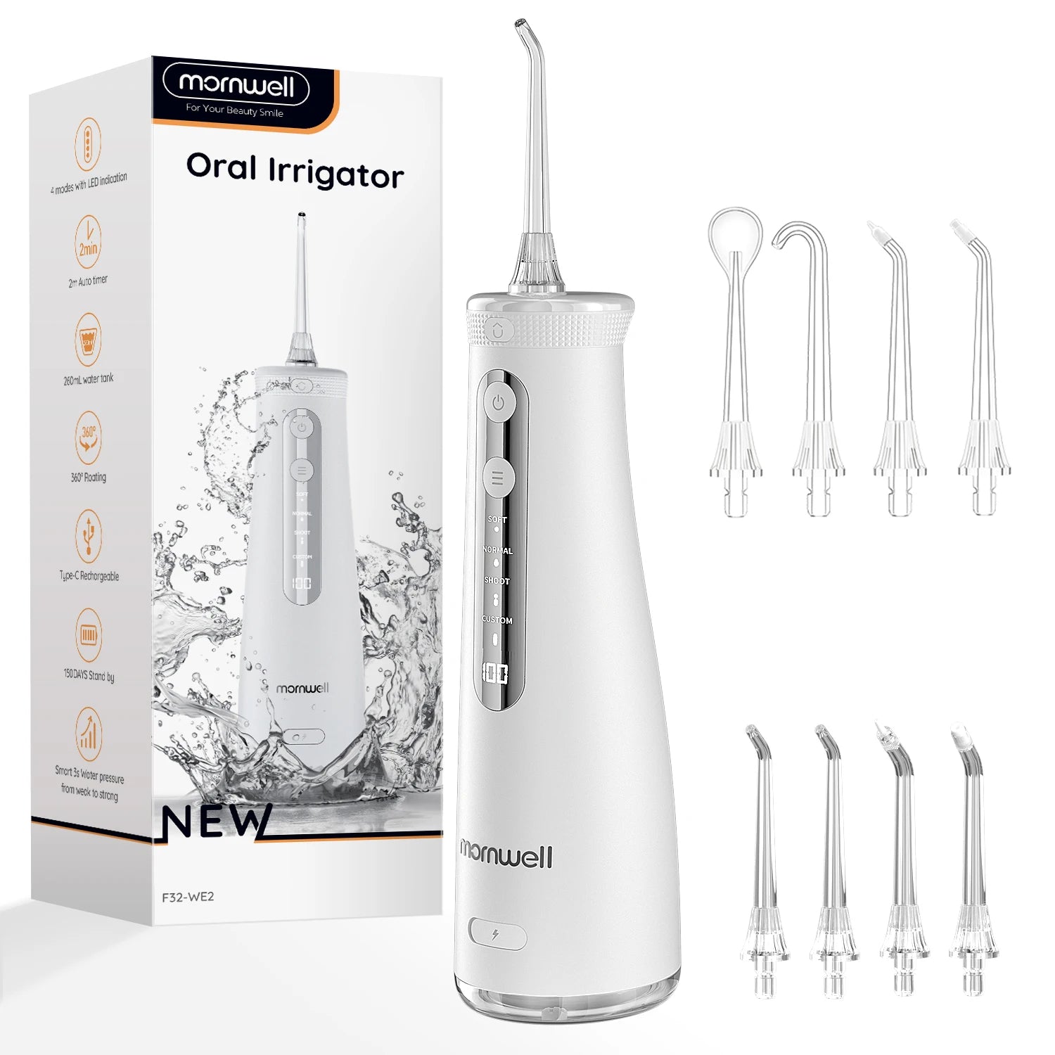 Mornwell F32 Water Flosser Oral Irrigator Teeth Cleaner - 18