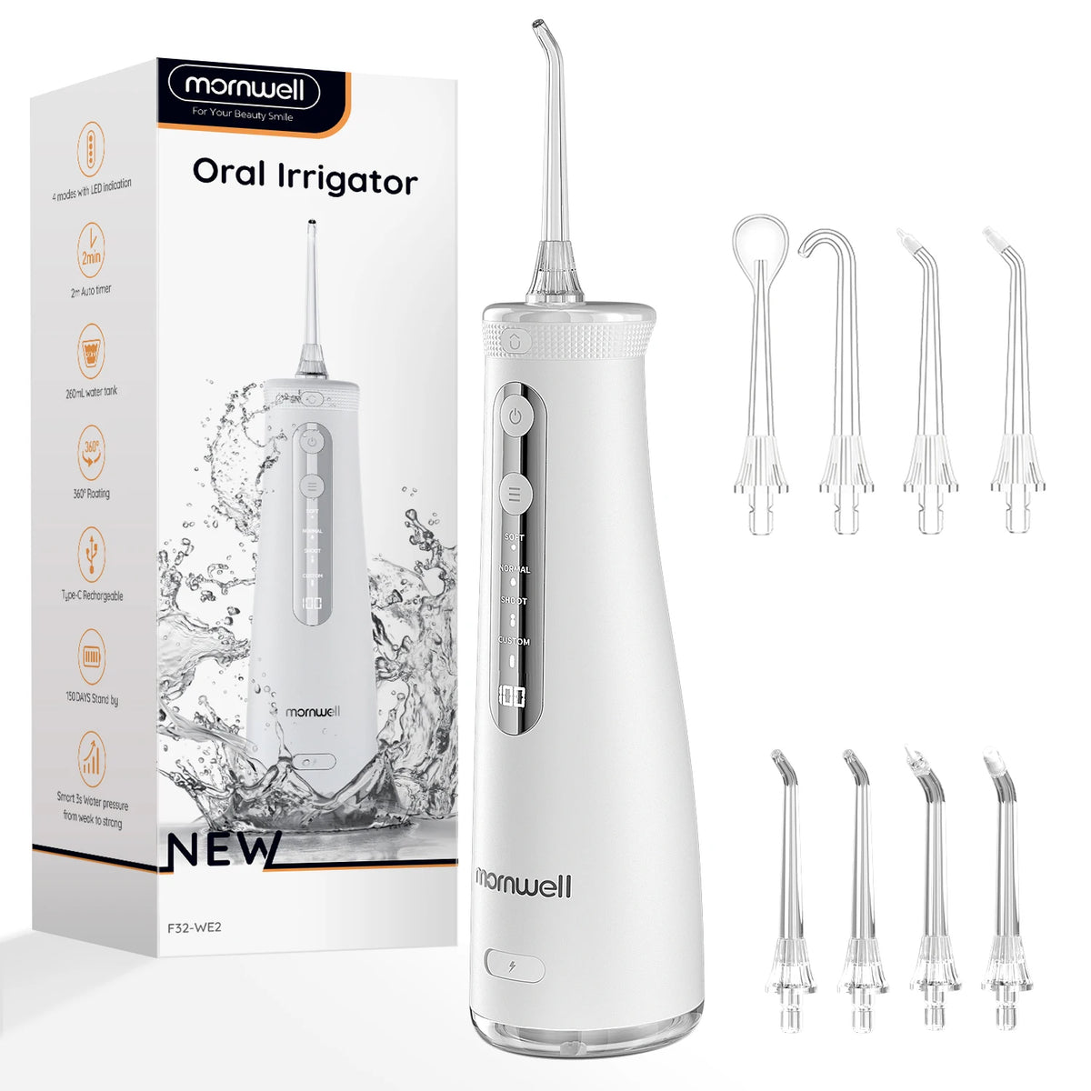 Mornwell F32 Water Flosser Oral Irrigator Teeth Cleaner