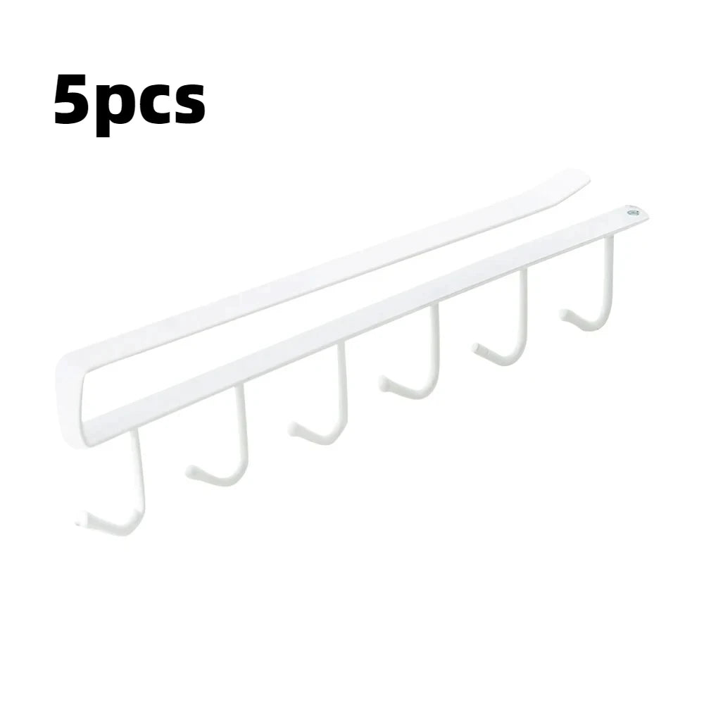 Under Cabinet Mug Holder 6 Hook Kitchen Storage Rack Organizer Hanger - 15