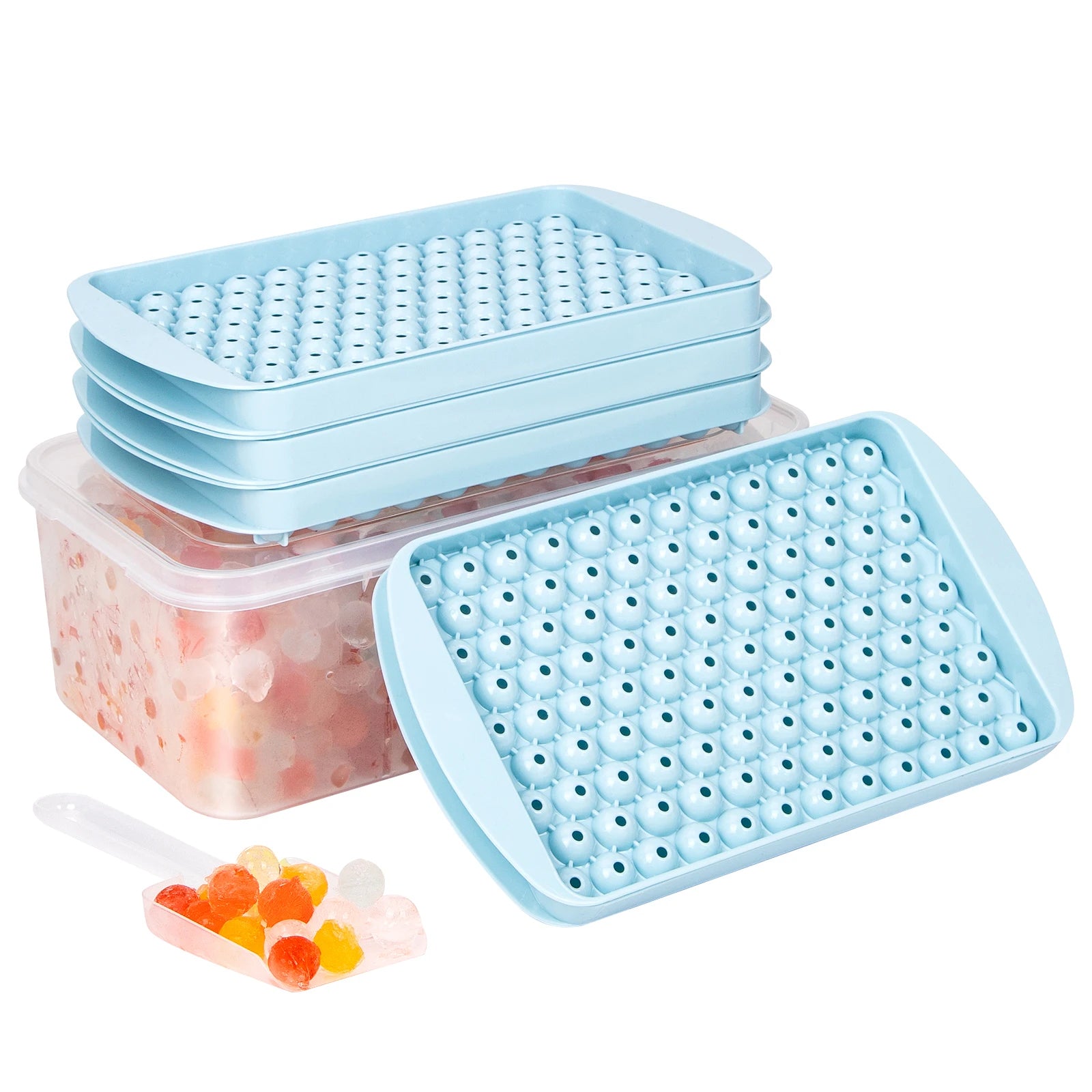 104 Cavity Mini Ice Cube Tray Round Ball Maker Mold for Drinks and Bar - 2