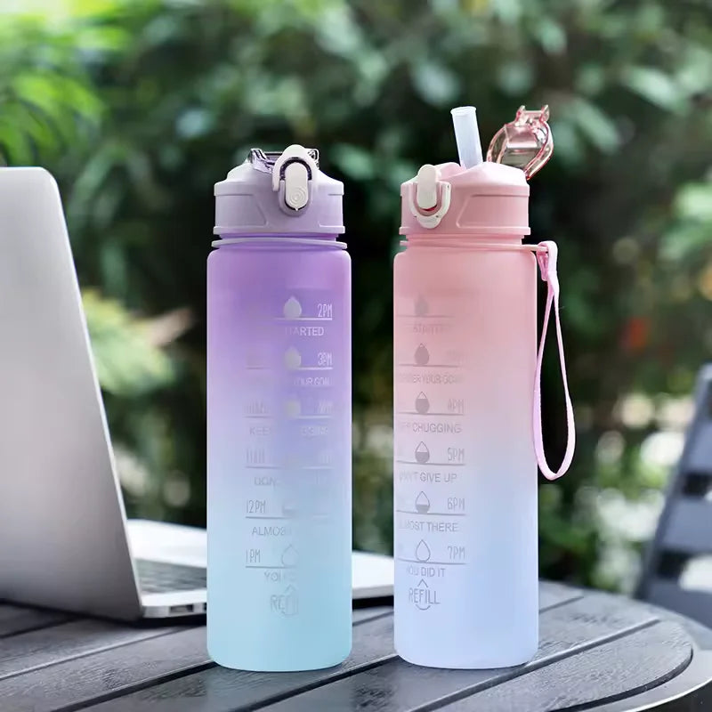 750ml Gradient Sports Water Bottle with Straw and Time Marker - 8