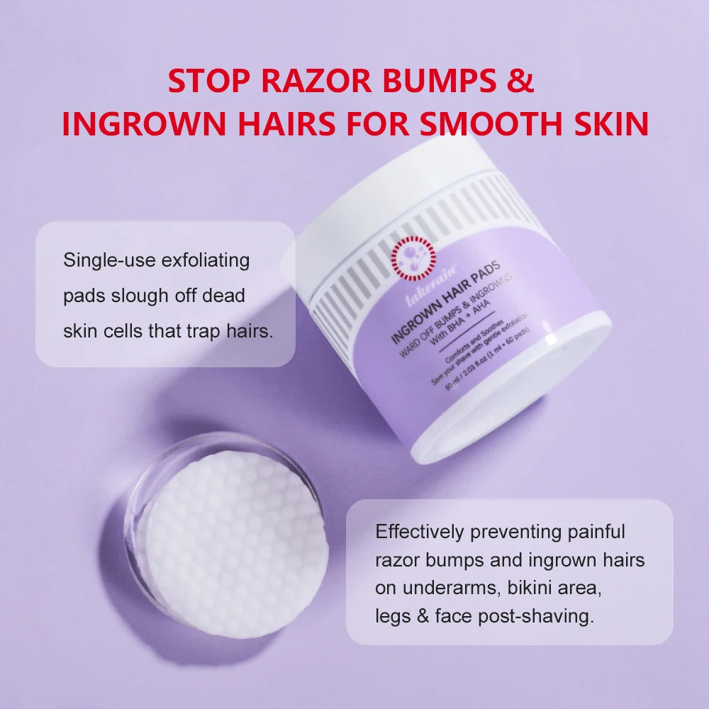 Ingrown Hair Treatment Pads Exfoliating Razor Bumps Aftershave Care