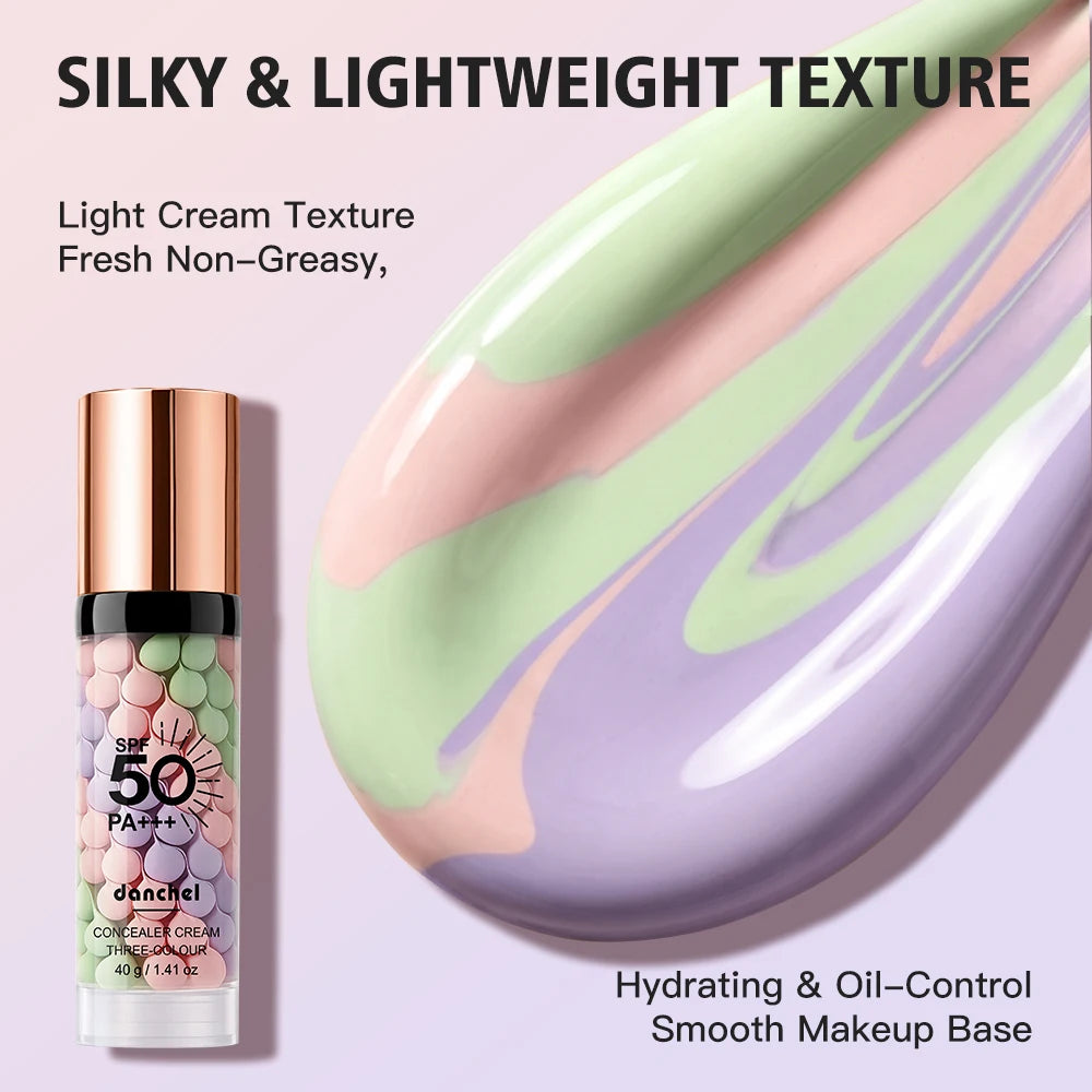 Three Color Face Primer and Hydrating Concealer Isolation Cream - 6