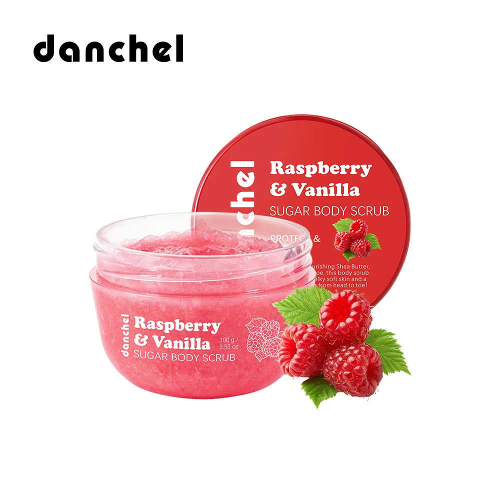 Raspberry Vanilla Sugar Body Scrub Exfoliating Moisturizer Skincare